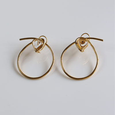 Gold plated contemporary hoops
