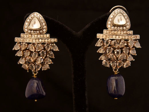 Antique finish polki earrings
