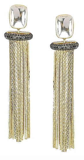 Gold plated chain dangler earrings