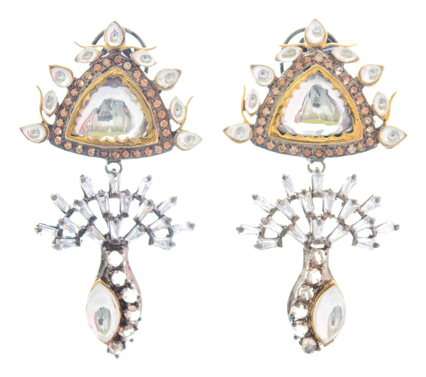 Antique kundan polki earrings