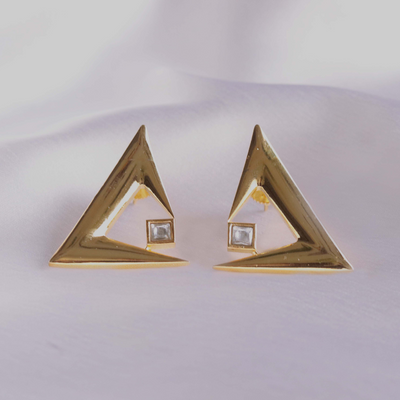 Gold plated contemperory studs