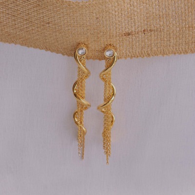 Gold plated contemporary danglers