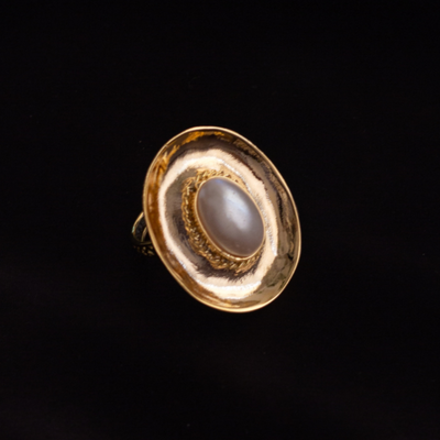 Gold plated contemporary ring