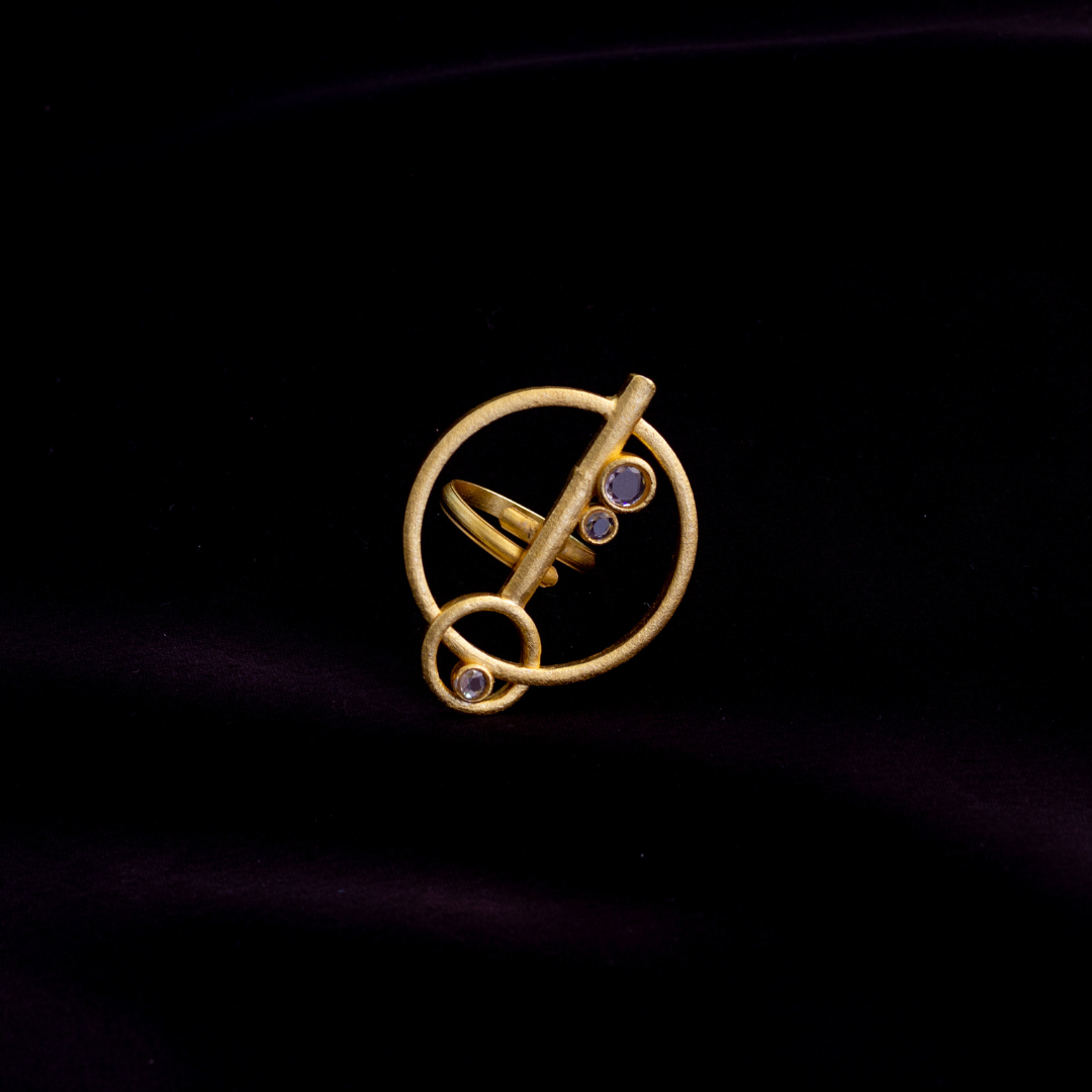 Gold plated contemporary ring