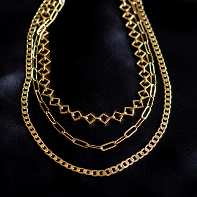 Gold plated contemporary chain necklace