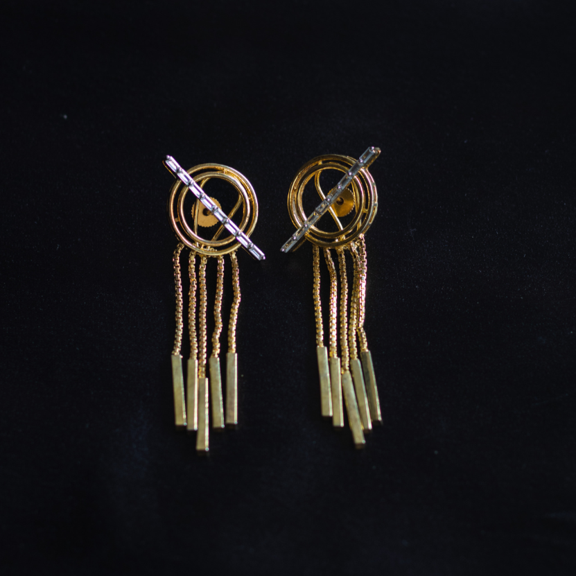 Gold plated contemporary earrings