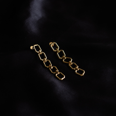 Gold plated contemporary earrings