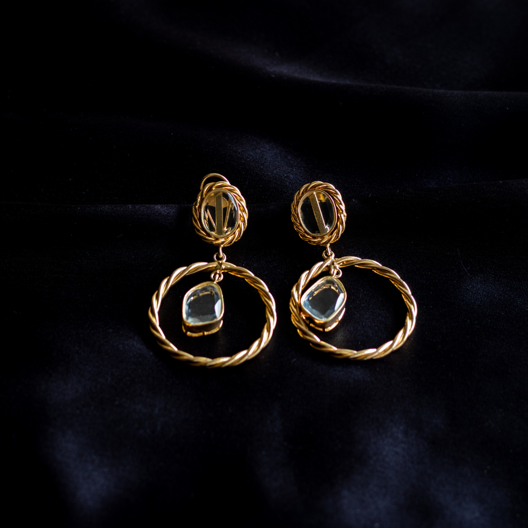 Gold plated contemporary earrings