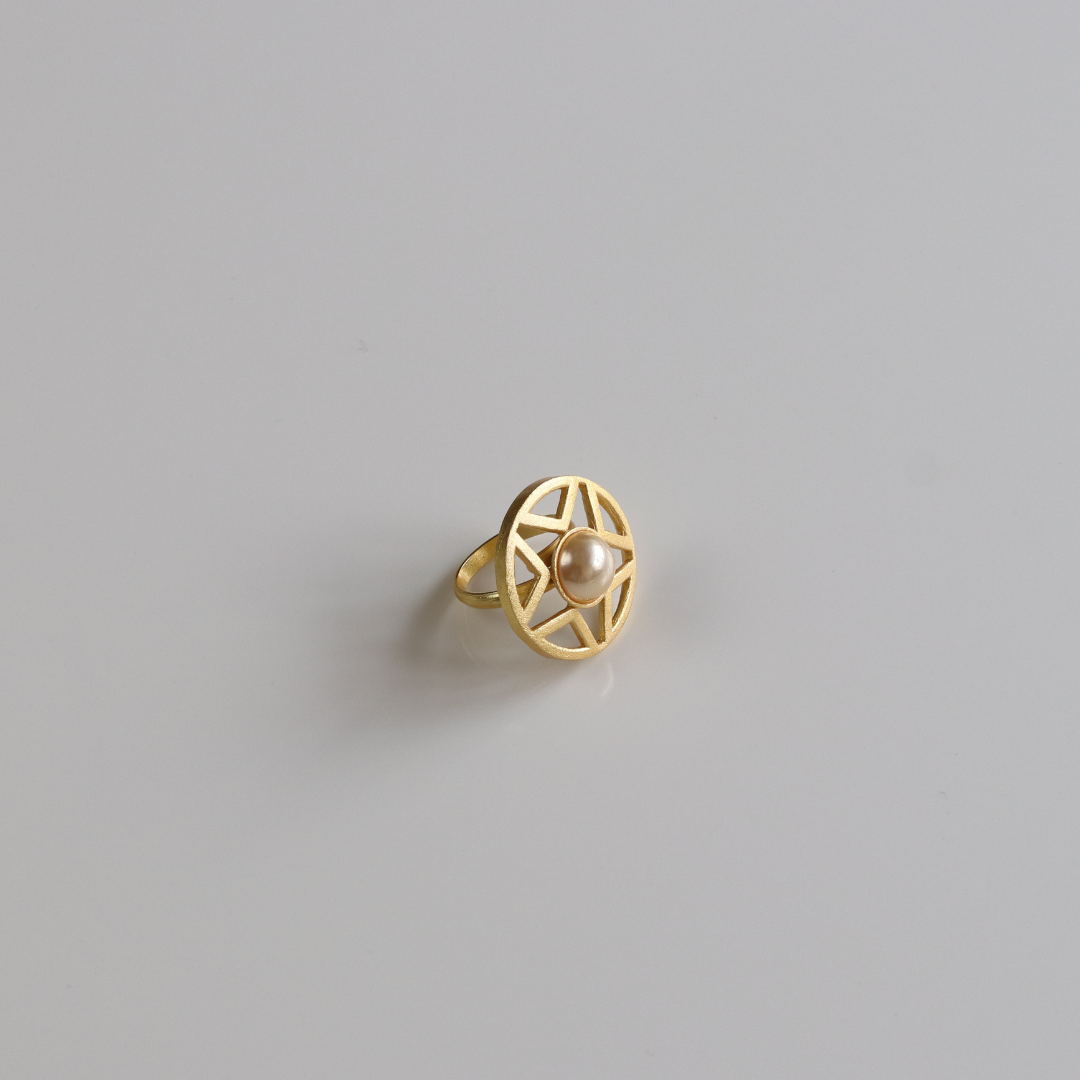 Gold plated contemporary ring