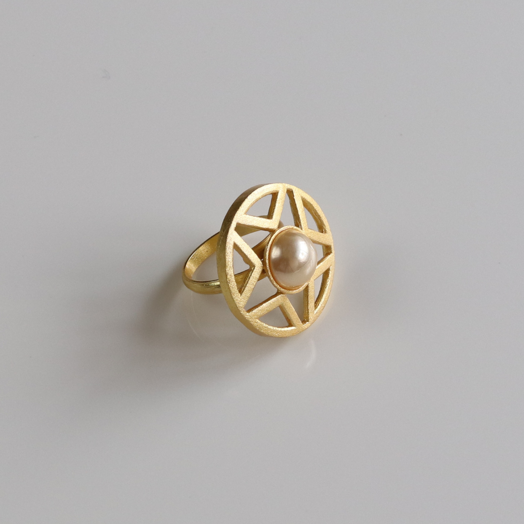 Gold plated contemporary ring