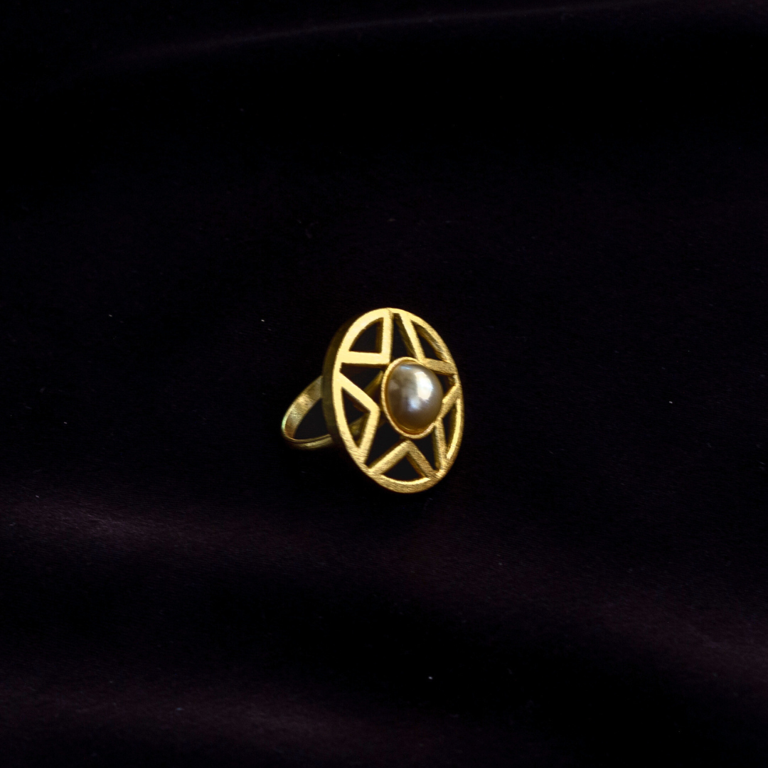 Gold plated contemporary ring