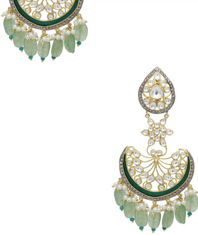 Gold Plated Kundan Polki Earrings